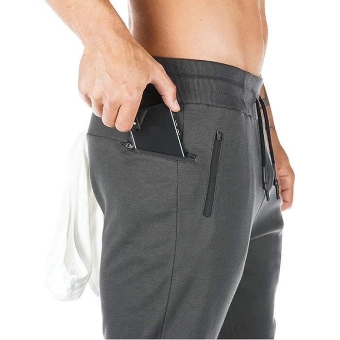 Pantalon de jogging large pour homme en coton avec élastique - Décontracté  - Moderne - Pantalon de jogging hippie - Noir - Coupe ajustée - Pantalon de  survêtement pour homme - Confortable - Large : : Mode