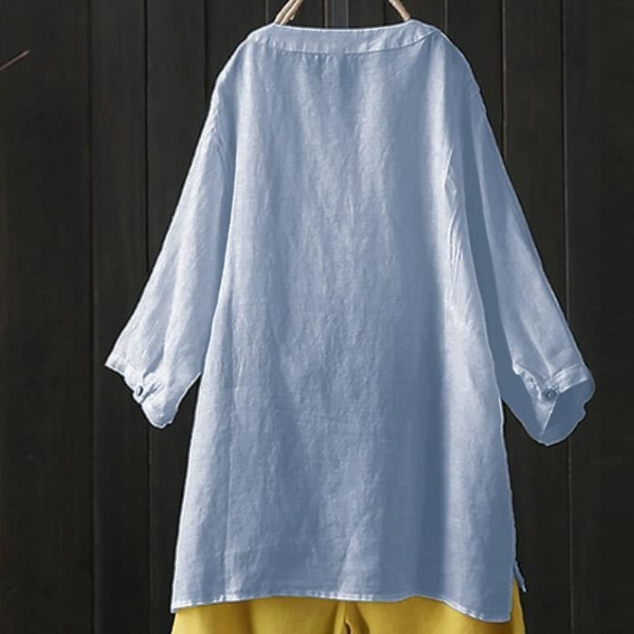 Chemise longue en lin femme 2025
