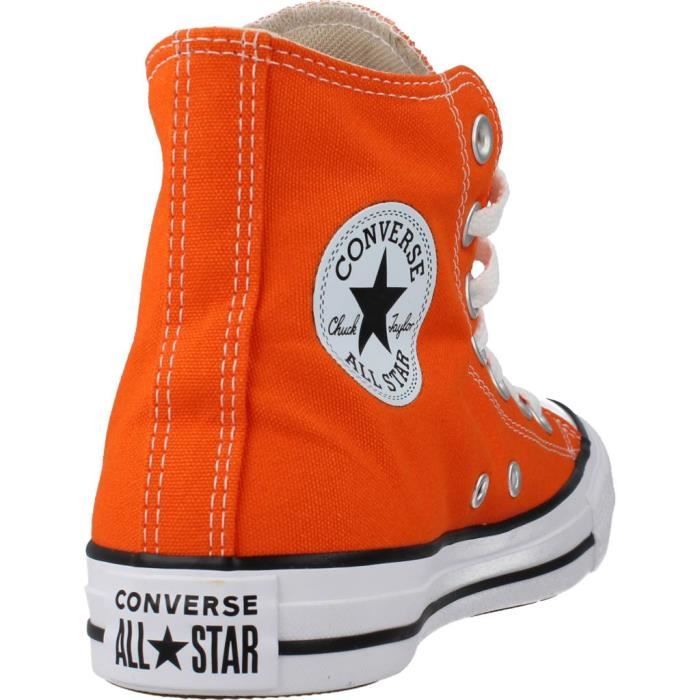 Basket Converse 130894 Orange Homme Lacets Textile Orange Cdiscount Chaussures
