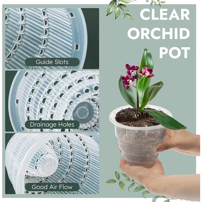 Lot De 20 Pots De Fleurs Transparents Avec Trous De Drainage Pour