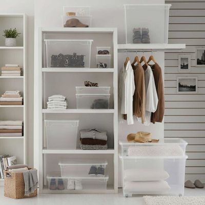 Organiseur Sous Lit Beige Boîte De Rangement Pliable Pour Chaussures En Tissu Oxford - 16 Séparateurs Réglables, 43.9x44.5x32 Cm, Organisation Placard Ou Sous Lit