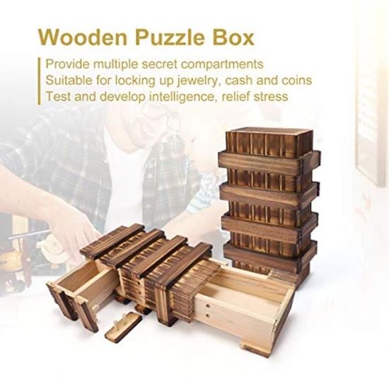 Casse Tete Y1ztk Boite De Puzzle Boite Magique En Bois Boite De Puzzle Avec Compartiment Secret Casse Tete Boite Jeu Argent Cadeau Achat Vente Casse Tete Cdiscount