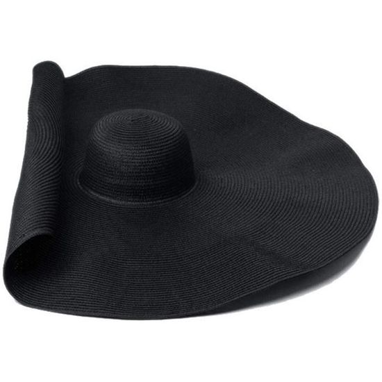 Chapeau De Plage Femme à Large Bord - Paille Souple Anti-UV - Pliable - Style Capeline - Idéal été