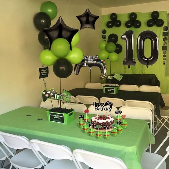 Ballon 10 Ans Anniversaire Garçon, Kit De Decoration Anniversaire 10