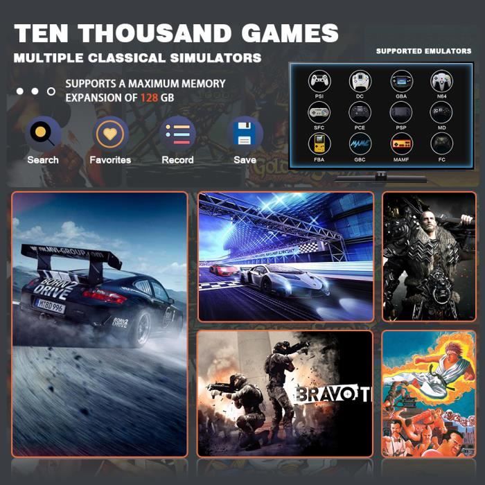 Console De Jeux Vidéo Rétro X2 Plus Avec 40 000 Jeux (128 Go) - Manettes Sans Fil 2.4G - Sortie 4K - Cadeau Idéal - 5