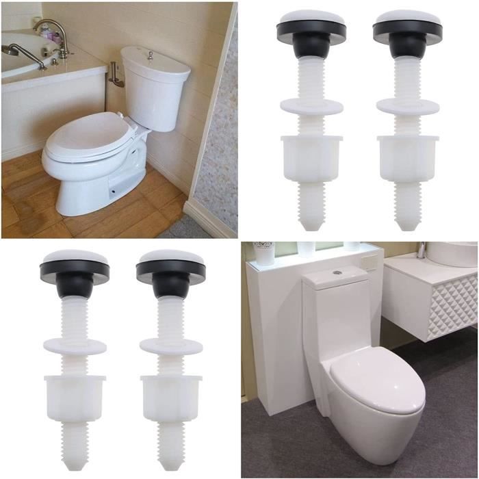 Lot de 2 boulons de WC, de réservoir de toilette à cuvette avec rondelles  en caoutchouc et écrous papillon en acier inoxydable, boulons robustes de  6,3 x 1,6 cm (M70 x 8) 