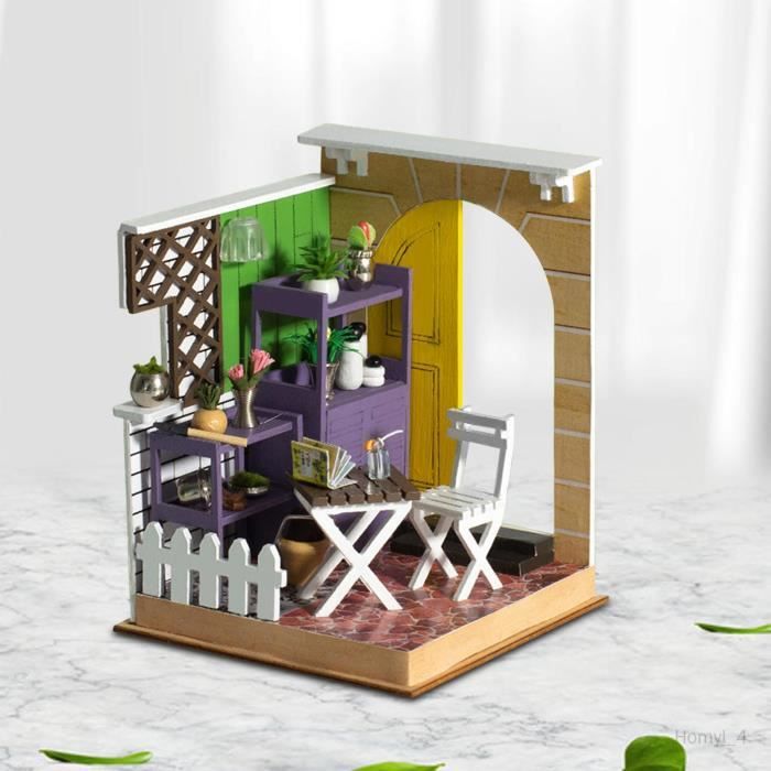 2x kit de bricolage de maison de poupée en bois miniature fait à la main  avec accessoires de meubles - Cdiscount Jeux - Jouets