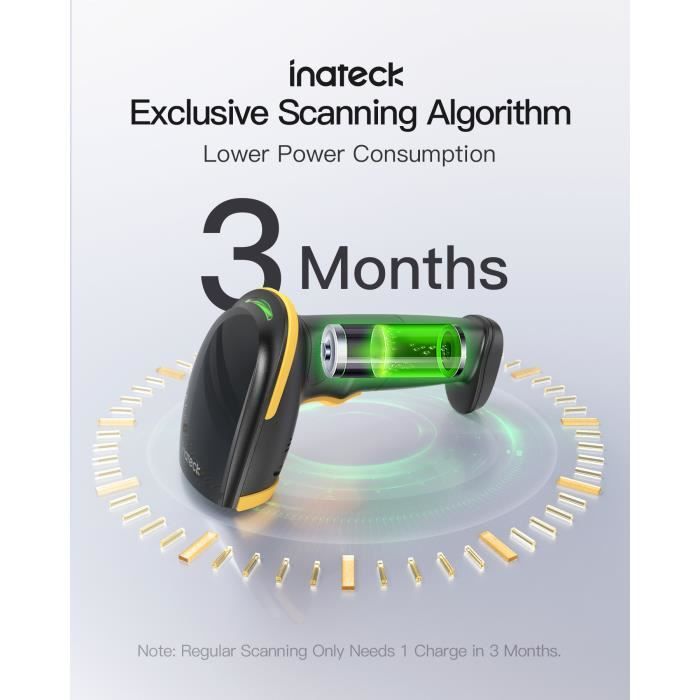 Inateck Scanner Code Barre Bluetooth, Lecteur