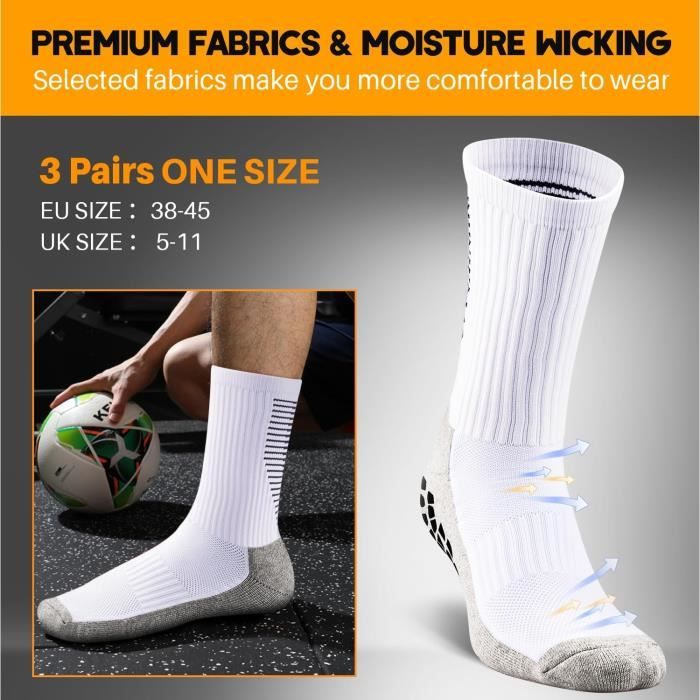 CATOR 2 Paires Chaussette Antidérapante Foot Chaussettes Antiderapantes