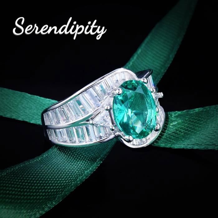 Bague argent emeraude verte hot sale