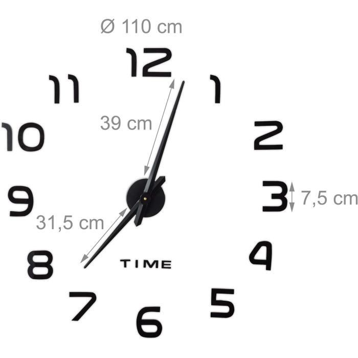 Warminn Horloge Mural DIY Autocollant Moderne 3D Sans Cadre Chiffres Romains Miroir Art Décoration d'Intérieur Bricolage Grande Warminn Horloge Mural DIY Autocollant Moderne 3D Sans Cadre Chiffres Romains Miroir Art Décoration d'Intérieur Bricolage Grande