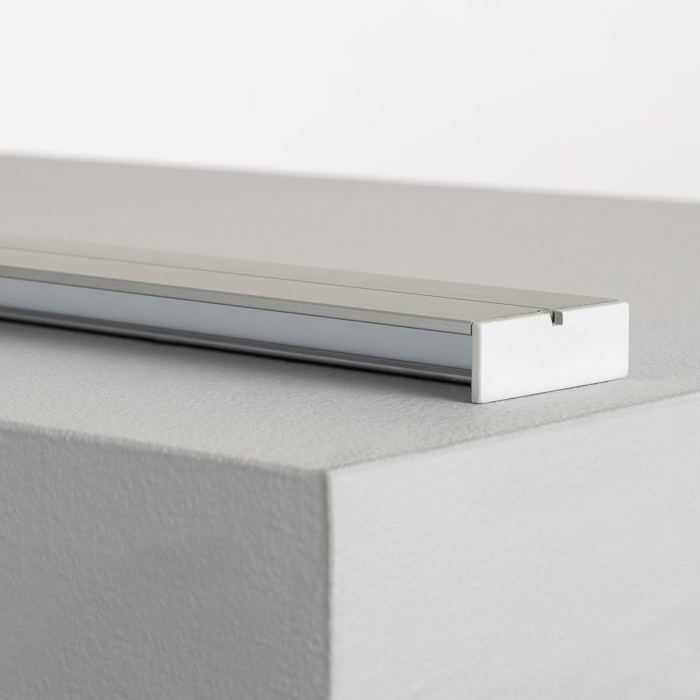 Profilé Aluminium En Saillie 8x8 Cm Pour Ruban LED - 2 Mètres, Noir Et Transparent - Idéal Pour éclairage Discret Intérieur Et Meubles - 2