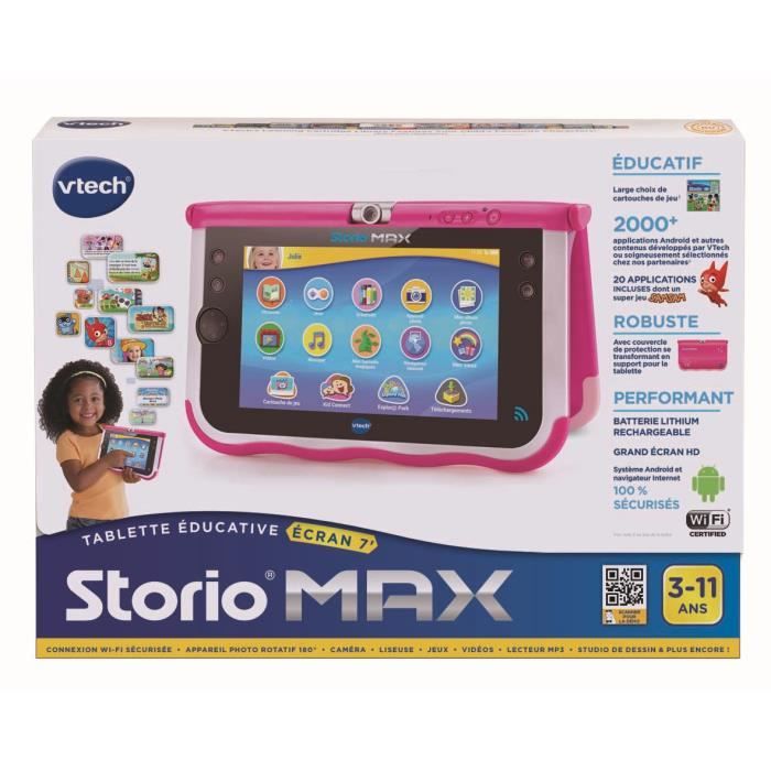 Tablette éducative VTech Storio MAX XL 2 2.0 rose + 6 Jeux