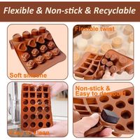 Lot De 2 Moules à Chocolat En Silicone Alimentaire - Formes Cœur Et Fleur - Antiadhésif Sans BPA