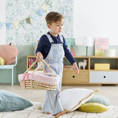Lit Parapluie Pour Poupée - Imprimé étoiles - 54x31x32 Cm - Sac Inclus