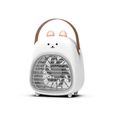 Climatiseur portable, ventilateur par évaporation, 3 vitesses, 2 brumisateurs, mini climatiseur personnel USB en forme (blanc)