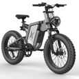 Vélo électrique XINGJI X20 - 20" Fat Bike - 2000W Moteur - 48V 30AH Batterie - Noir-0