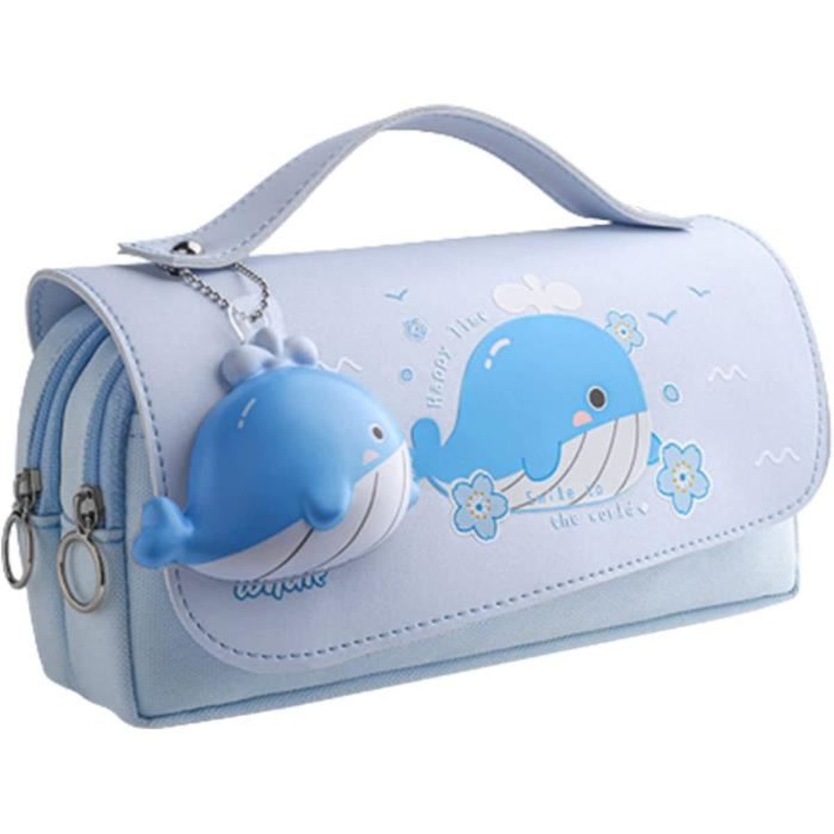Trousse à crayons violette Kawaii grande capacité – Joli organiseur de
