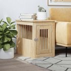 vidaXL Meuble de Cage pour Chiens, Niche pour Chiens avec Porte Verrouillable, Maison pour Chien, Table d'Appoint, Chêne 838311