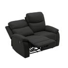 MOBILIER DECO OVAR - Canapé 2 places relax en tissu noir