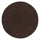 Carpetsale24 Tapis de Salon Shaggy Uni Tapis Marron 160 cm Rond Chambre Tapis Poil Long Moelleux et Doux