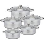 Batterie de cuisine - Royal Swiss - 10 pièces - Inox - Compatible tous feux - Gris