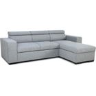 CASAPY Canapé d'angle convertible reversible avec coffre - 4 personnes - VICOMTE - Tissu gris - 237 x 76/88 x 167 cm