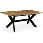 VINGVO (244805) Table de salle à manger Bois de manguier solide et Acier 180 cm YIN