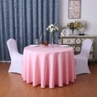 VOLIBEAR Nappe Ronde Couleur unie160cm Hotel Mariage Cérémonie Tissu de table imperméable Nappe de Table en jacquard -Rose