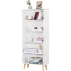 Bibliothèque Meuble de Rangement Étagère WOLTU - Blanc - 60x24x144cm