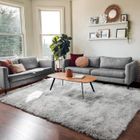 XPREEN Tapis Salon Tapis Anti Slip Moelleux Chambre Tapis Tapis Shaggy Tapis De Sol Grand pour Couloir Chambre 160 * 200CM Gris/Blanc,