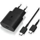 ZSONIX Chargeur Rapide POUR SAMSUNG USB-C 25W Noir + Câble 1M USB-C vers USB-C pour Samsung Galaxy M13 M23 5G M32 M33 M53 5G