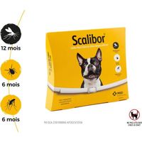 SCALIBOR Collier antiparasitaire - 48 cm - Pour petit et moyen chien (Contre les phlébotomes, moustiques et tiques)