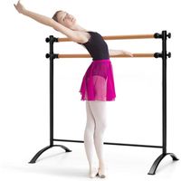 GOPLUS Double Barre de Ballet 120 CM, Hauteur Réglable à 4 Niveaux, Barre de Danse Classique, Convient pour Yoga, Étirements