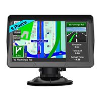 JUNSUN GPS Navigateur 9 pouces pour Voitures et Camions, avec Pare-soleil et Bluetooth, Mises à jour de la carte Europe à Vie