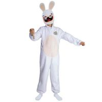 Costume enfant Lapins Crétins™ 5/6 ans - Marque PTIT CLOWN - Combinaison et masque inclus - Blanc
