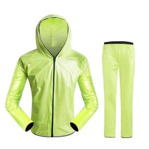PONCHO Poncho,LIKE RAIN hommes moto imperméable imperméable femme randonnée voyage pluie couverture mode pluie veste - Green Rain Suit