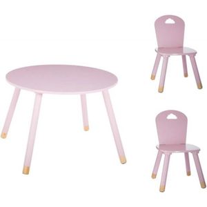 TABLE ET CHAISE Set Table douceur rose + 2 chaises douceur rose At