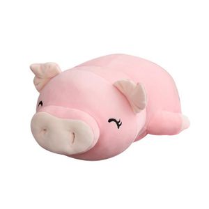 PELUCHE œil fermé rose - 40 cm - 1 pièce poupée en peluche cochon Squishy couchée peluche cochon jouet Animal peluche