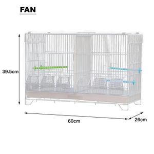 VOLIÈRE - CAGE OISEAU FAN VOLIERE Cage à oiseaux avec septum pour perroq