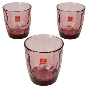 Bormioli Rocco 1662015 Flora Lot De 6 Eau En Verre De Couleur Rose, 26