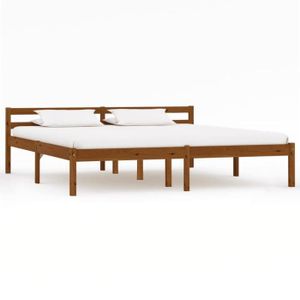 STRUCTURE DE LIT Cadre de lit en bois de pin massif - KIMISS - 160 