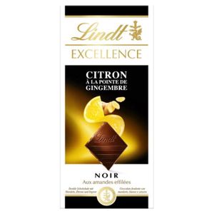 CHOCOLAT NOIR Chocolat noir citron gimgembre 100g Lindt