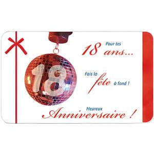 Carte Anniversaire 18 Ans Cdiscount