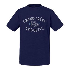 T-SHIRT T-shirt Enfant Bleu Grand Frère Chouette Famille M