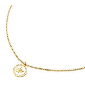 Collier Pendentif Médaille Signe Astro Scorpion Acier Doré CC2464F