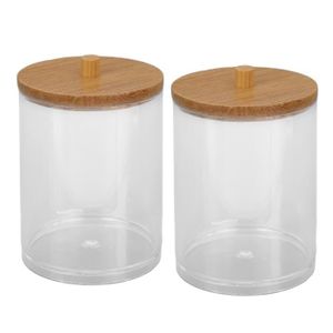 DISTRIBUTEUR DE COTON Pwshymi 2pcs Clear Apothecary Jar Cotton Pad Holder