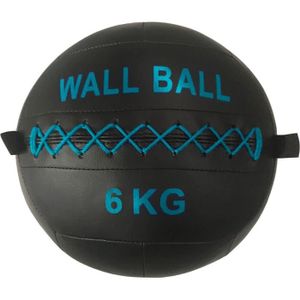 MEDECINE BALL Wall Ball Sporti France 6kg - Noir/Violet - Adapté au Cross Training et Crossfit