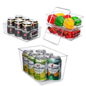 FUSACONY Boite de Rangement Frigo Transparent, Lot de 6 (3 Tailles) Bacs de  Rangement, Empilable Organisateur Frigo pour Le  Réfrigérateur,Cuisine,Armoires sans BPA : : Cuisine et Maison