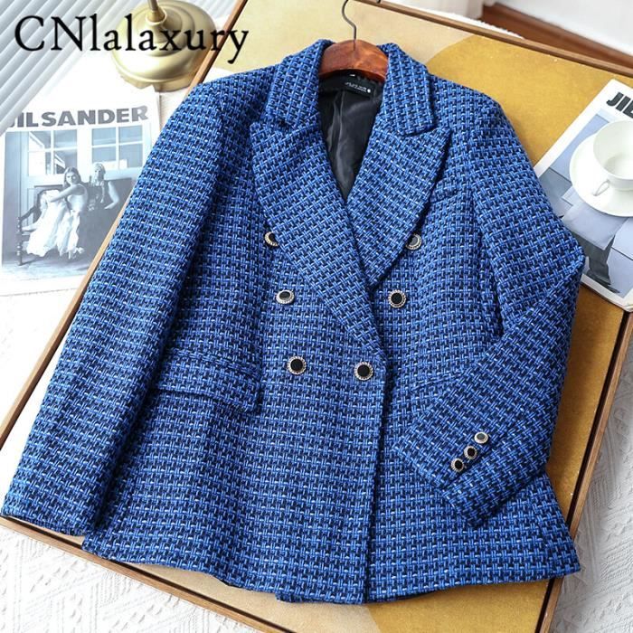 manteau tweed bleu